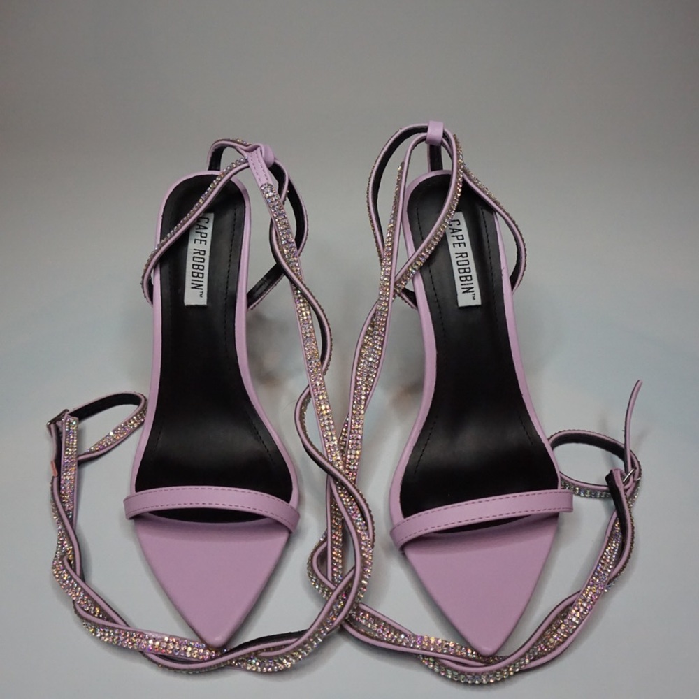 Rhinestone Strap Up Heels